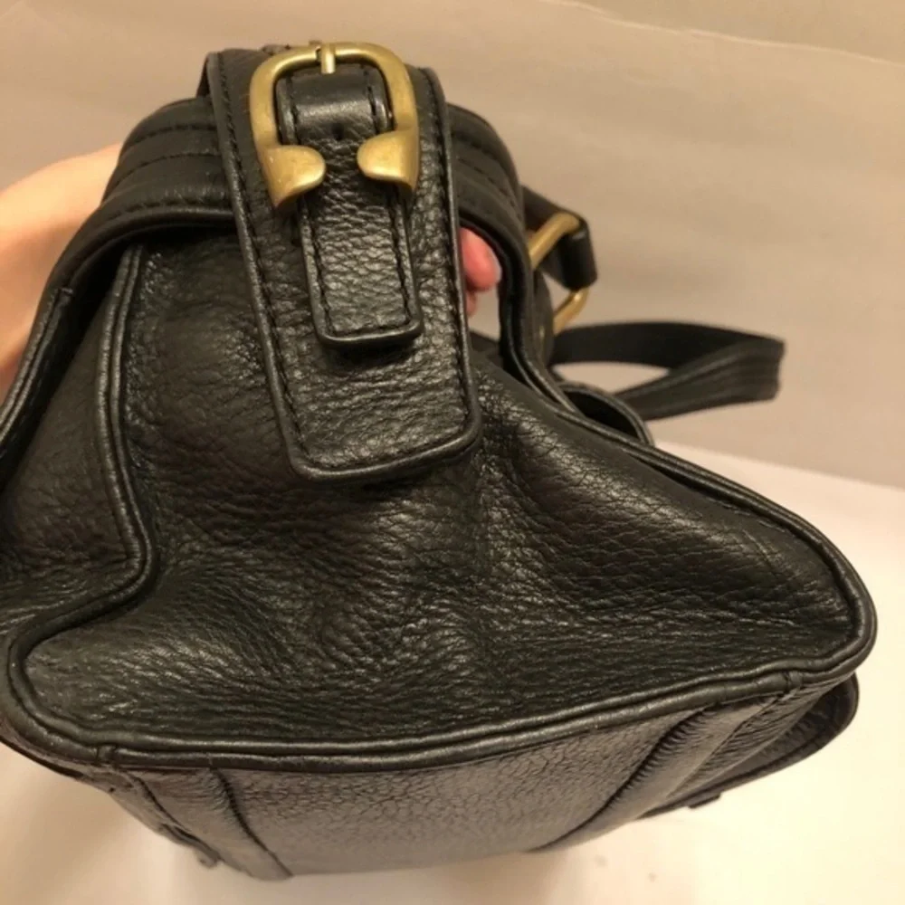 Michael kors vintage black leather satchel bag